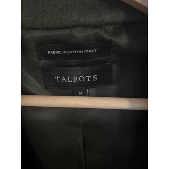 Talbots Double Breasted Wool Pea Coat Olive Green Size 14 - Picture 3 of 5